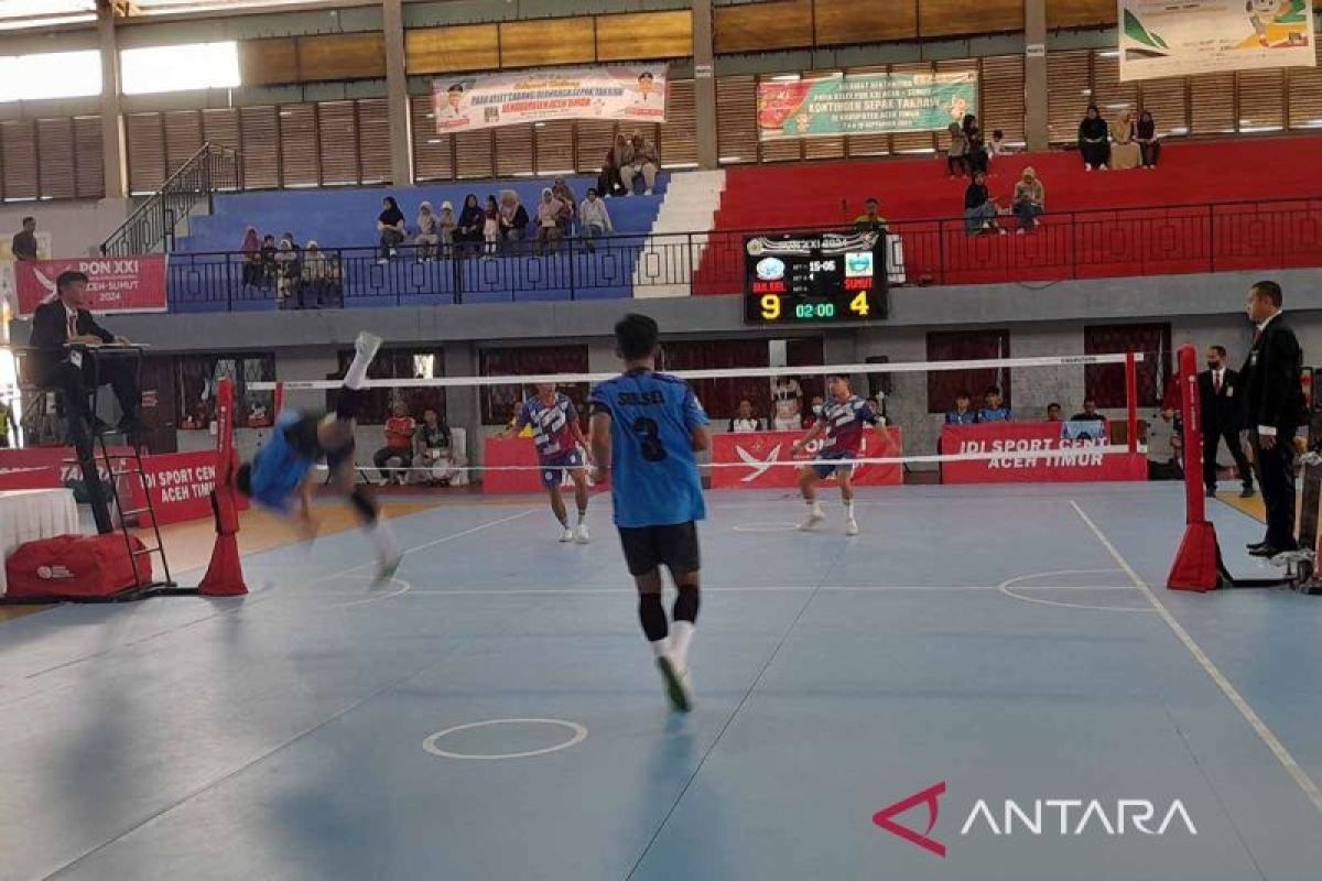 PON Aceh-Sumut 2024 - Tim sepak takraw Sulsel jumpa Jatim di final nomor tim ganda putra