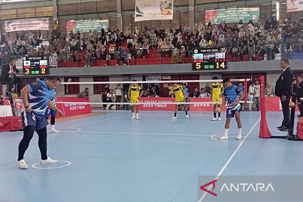 Takraw - Riau dan Jateng kunci tiket nomor regu putra