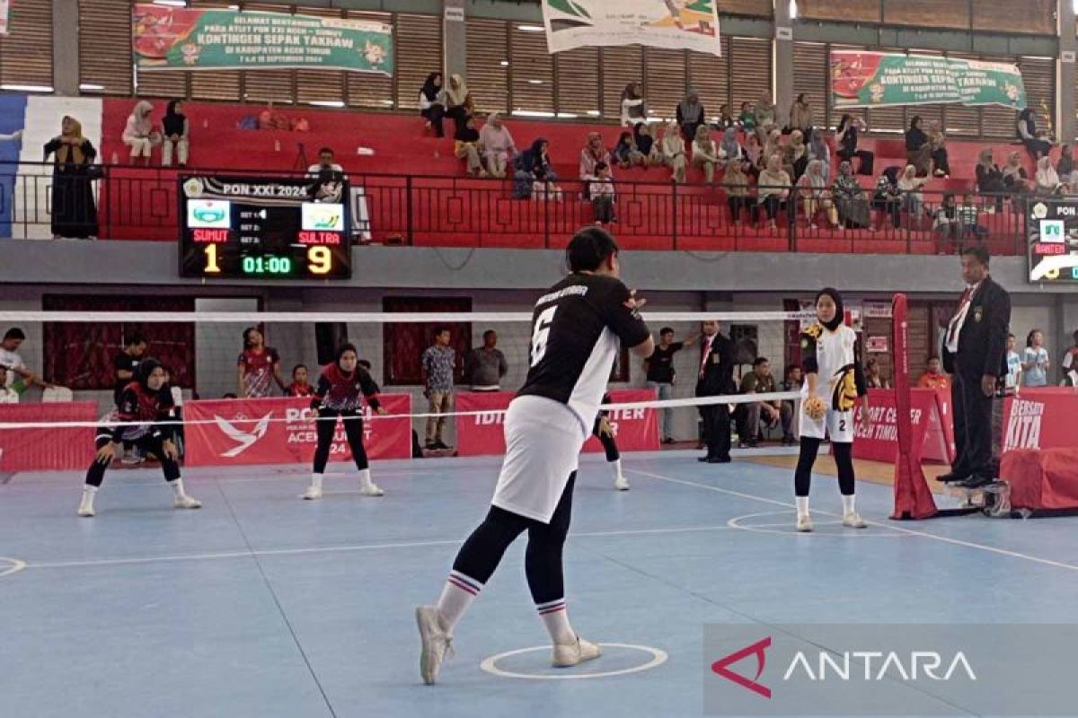 Sepak takraw PON XXI - Tim putri Sultra lolos ke perempat final