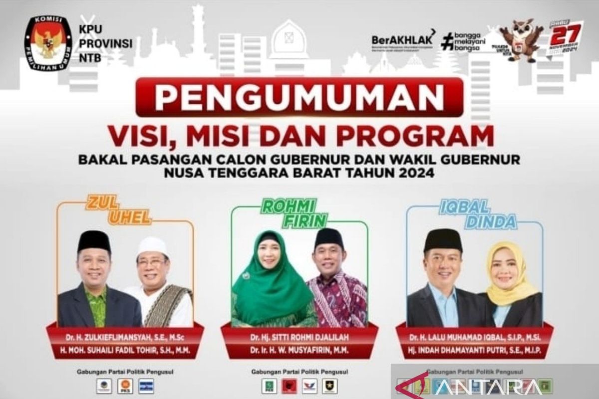 KPU minta tanggapan publik soal visi misi cagub NTB