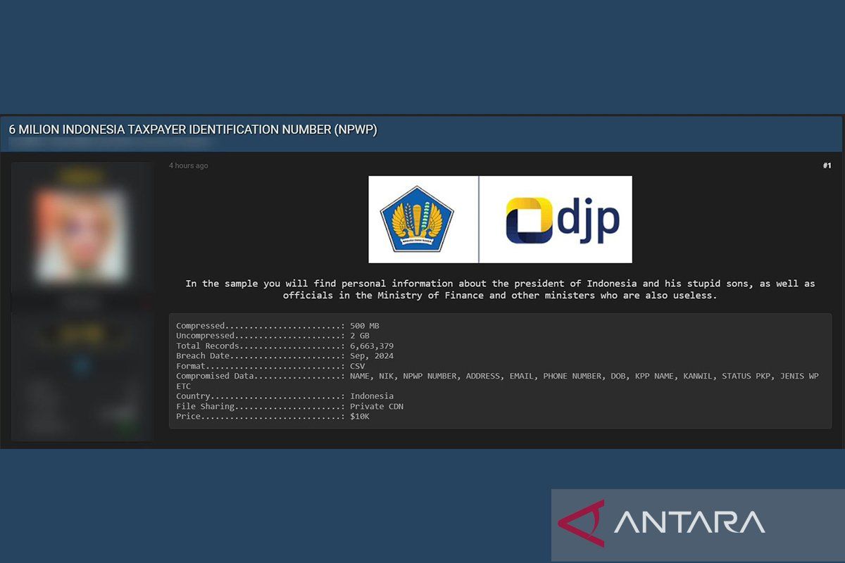 DJP membantah adanya kebocoran data NPWP