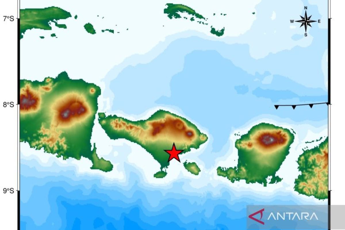 Gempa magnitudo 4,8 guncang Gianyar Bali