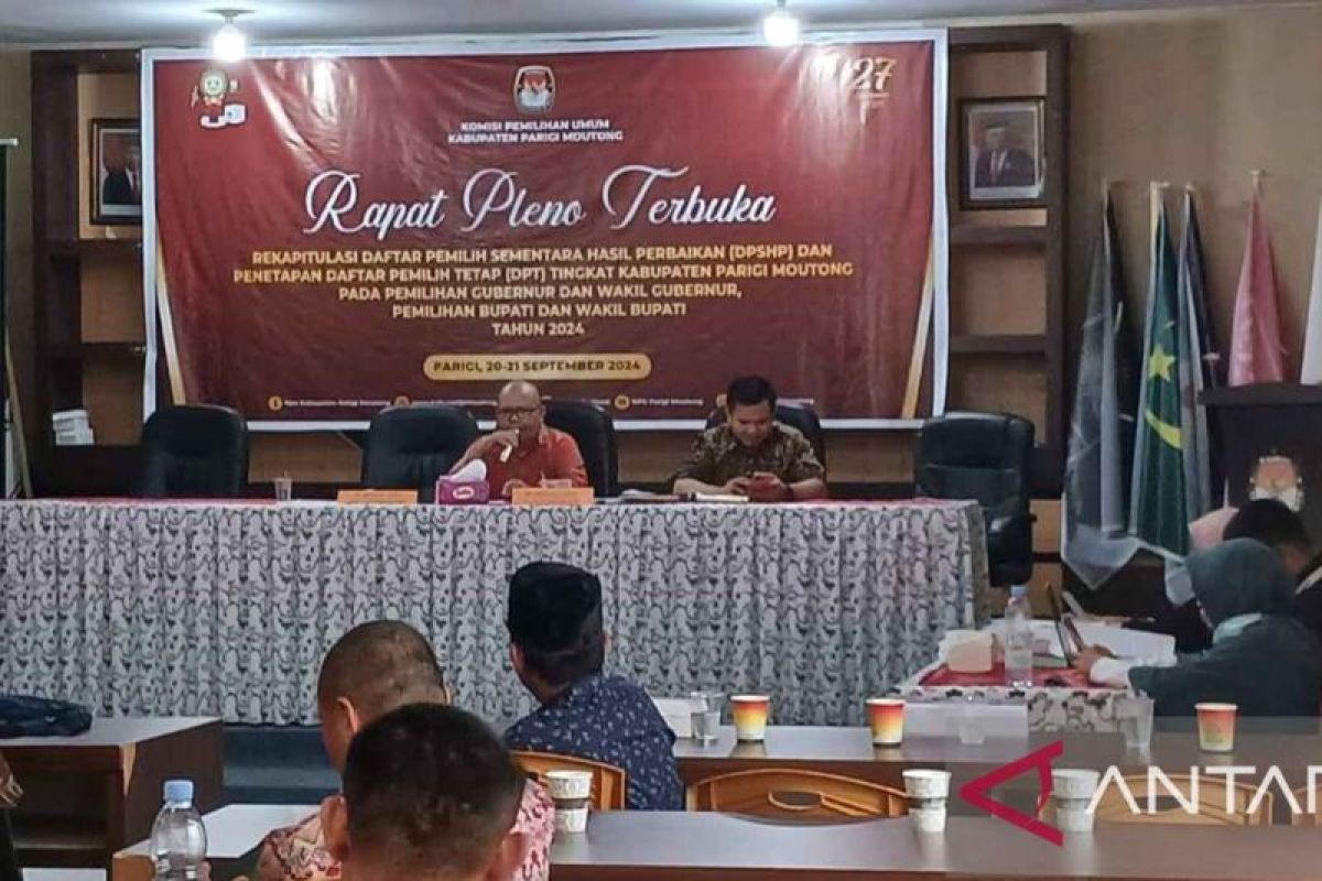 KPU Parigi Moutong tetapkan DPT pilkada 327.357 pemilih