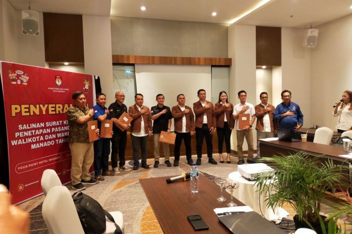 KPU Manado tetapkan pasangan calon wali kota dan wakil wali kota