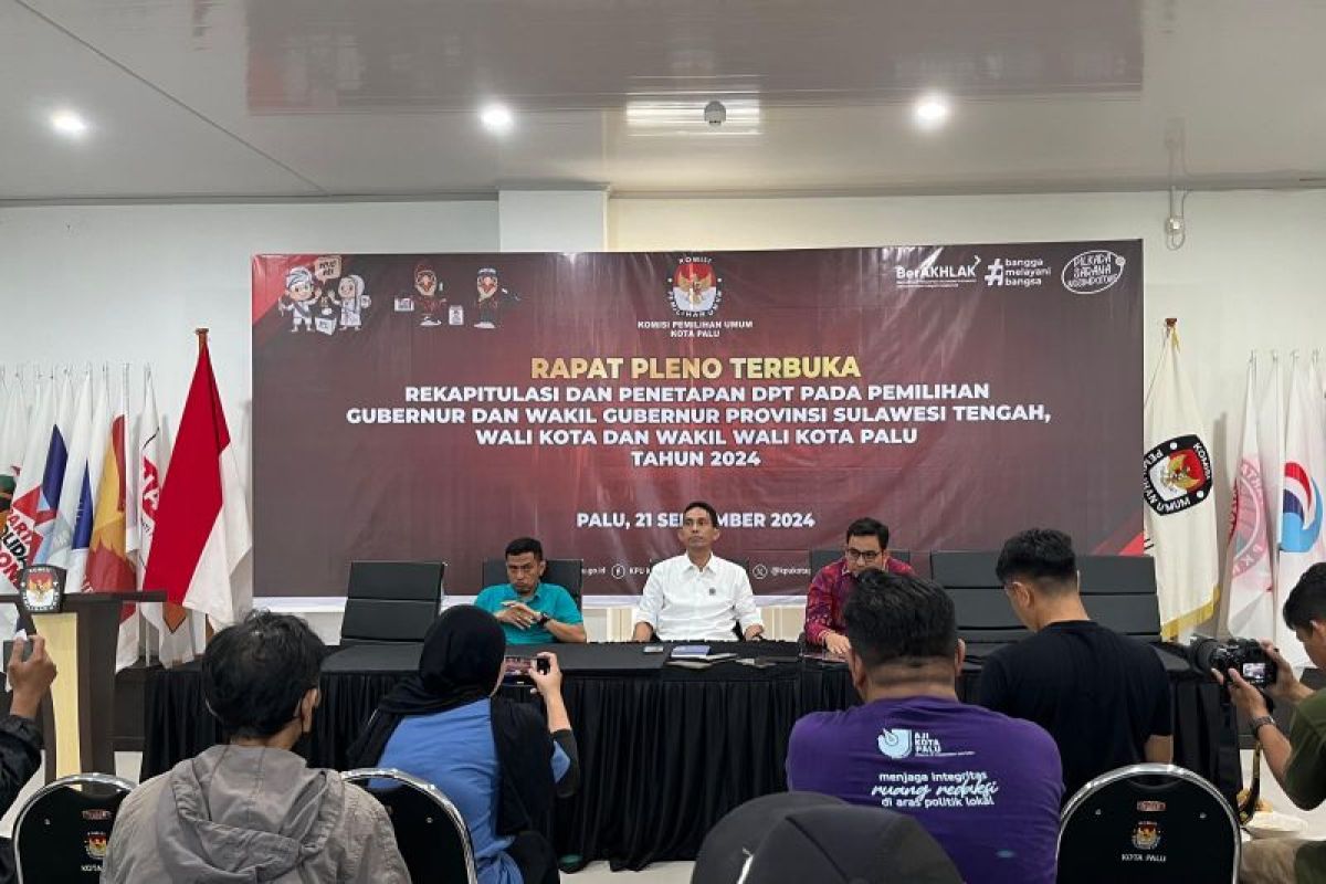 KPU Kota Palu tetapkan tiga Paslon pada Pilkada 2024