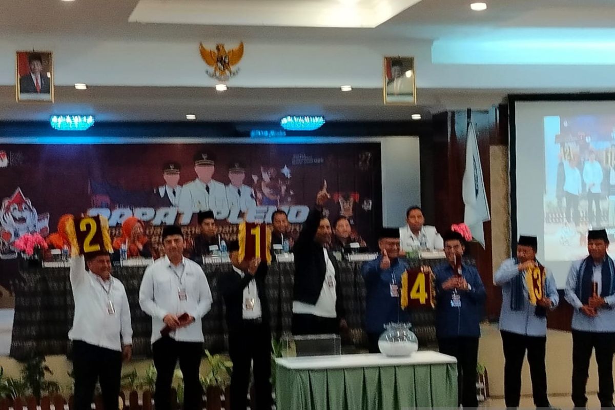 KPU Agam tetapkan nomor urut pasangan Calon Bupati dan Wakil Bupati Agam