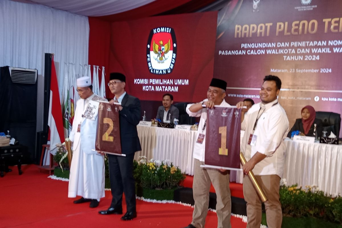 KPU Mataram gelar tahapan pencabutan nomor urut pasangan calon pilkada 2024