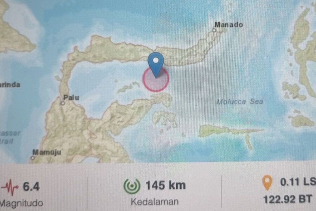 Gempa bumi magnitudo 6,4 guncang Gorontalo, tidak berpotensi tsuna