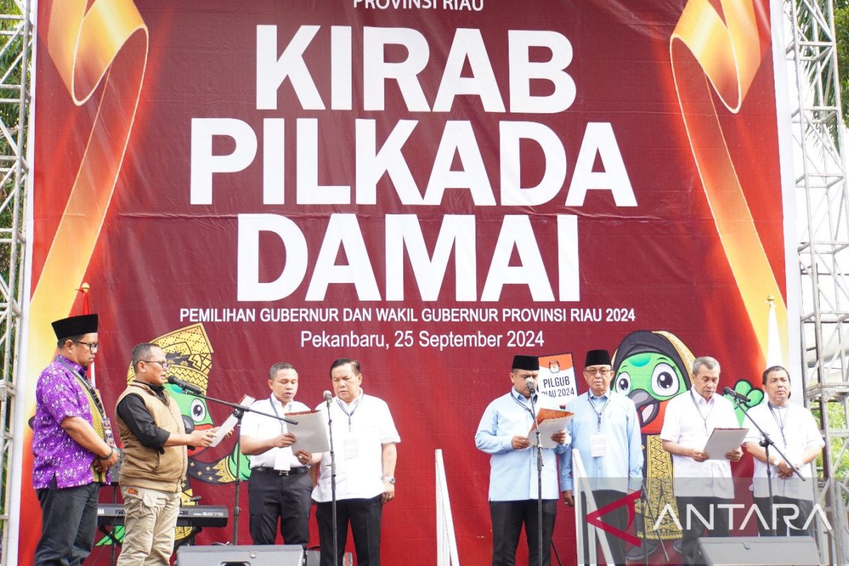 KPU Riau lakukan kirab pilkada damai 2024