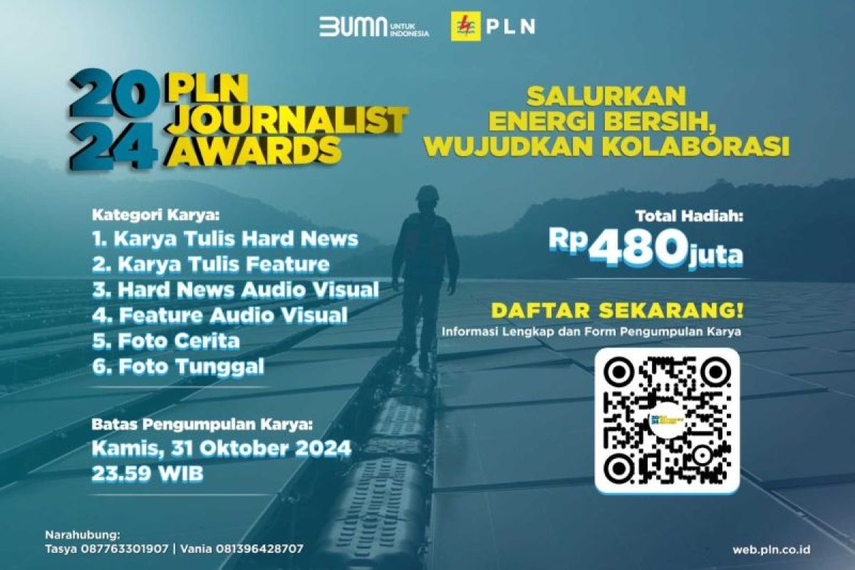 Kirimkan karyamu, pendaftaran PLN Journalist Award 2024 tinggal sebulan lagi