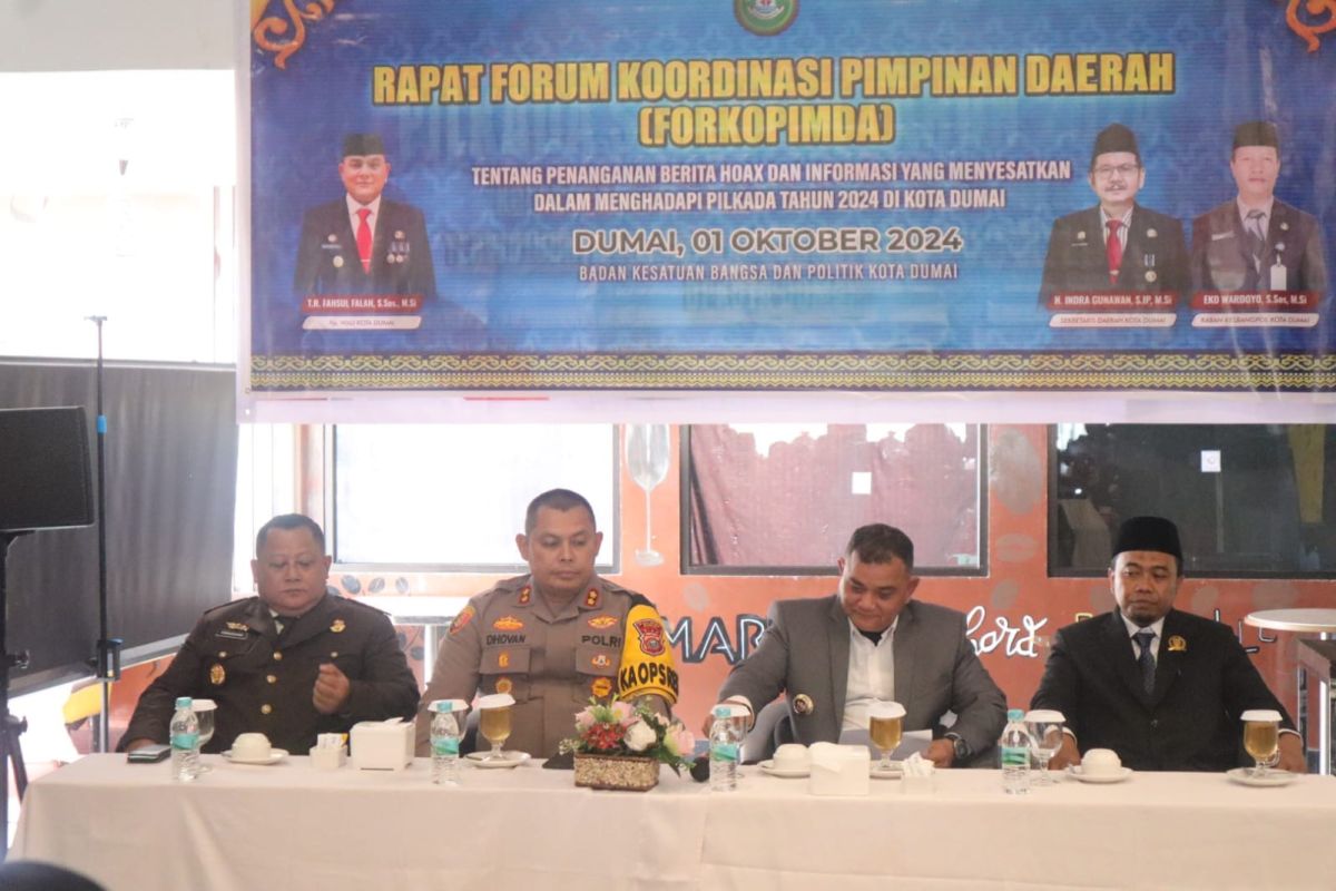 Kapolres dan Forkopimda Dumai waspadai hoaks jelang pilkada