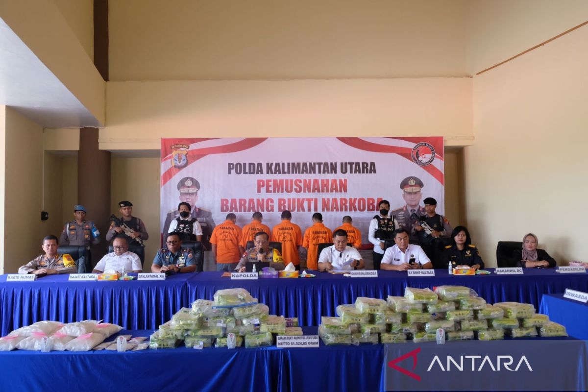 Polda Kaltara  musnahkan  51,5 kilogram sabu