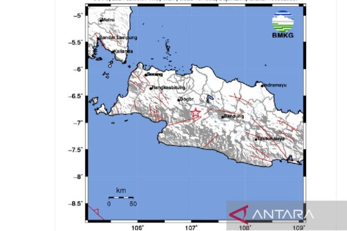 Kabupaten Cianjur diguncang gempa dangkal berpusat di darat