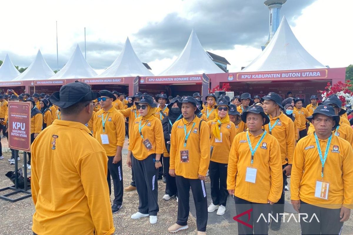 KPU kabupaten/kota se-Sultra gelar apel kesiapan Pilkada 2024