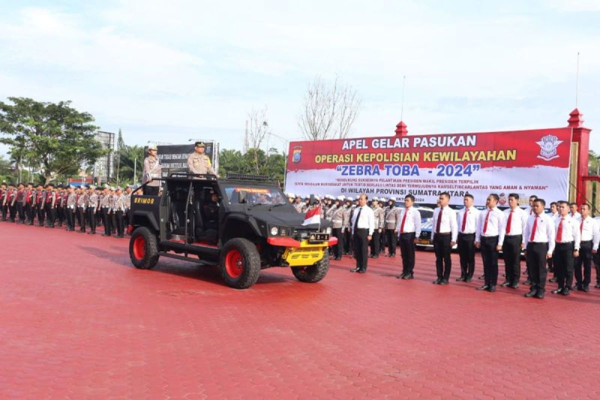 Polda Sumut melibatkan 1.396 personel gabungan Operasi Zebra Toba