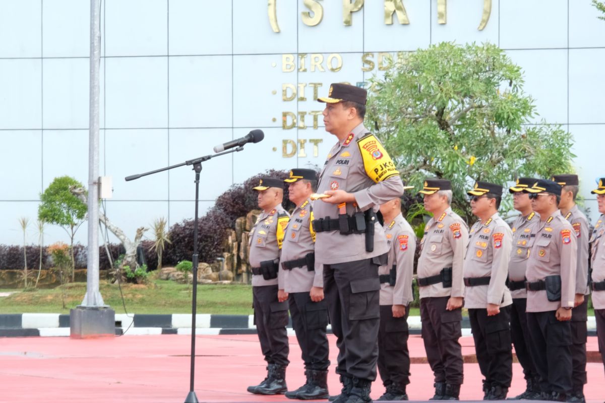 Apel Siaga Imbangan Pelantikan Presiden dan Wakil Presiden RI di Polda Kalimantan Utara