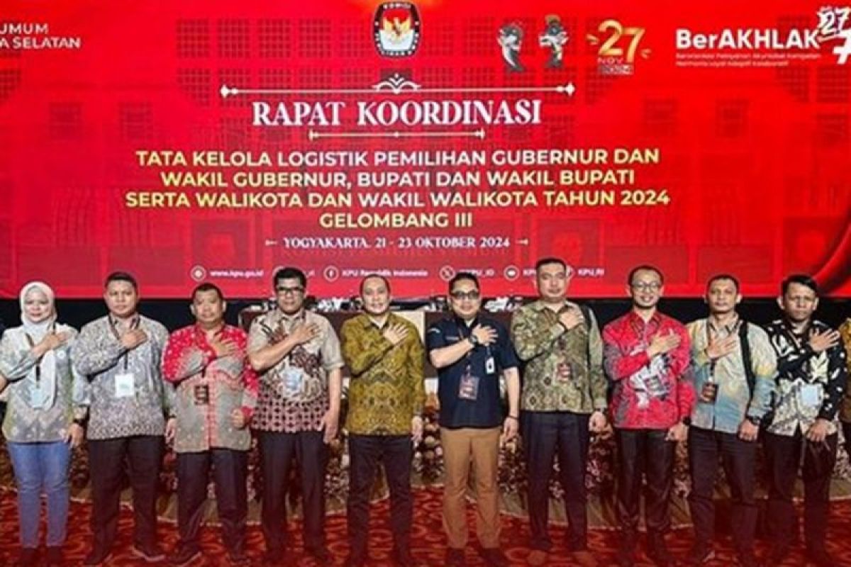 Ketua KPU Sumsel hadiri rakor tata kelola logistik Pilkada 2024