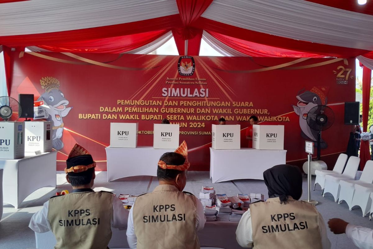 KPU Sumsel simulasikan penghitungan suara rampung di hari pencoblosan