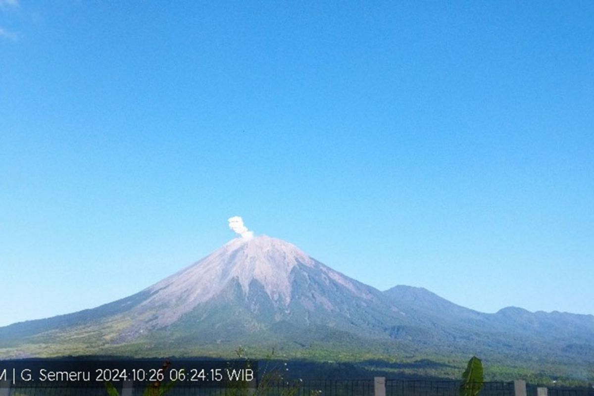 Gunung Semeru beberapa kali erupsi pada Sabtu pagi