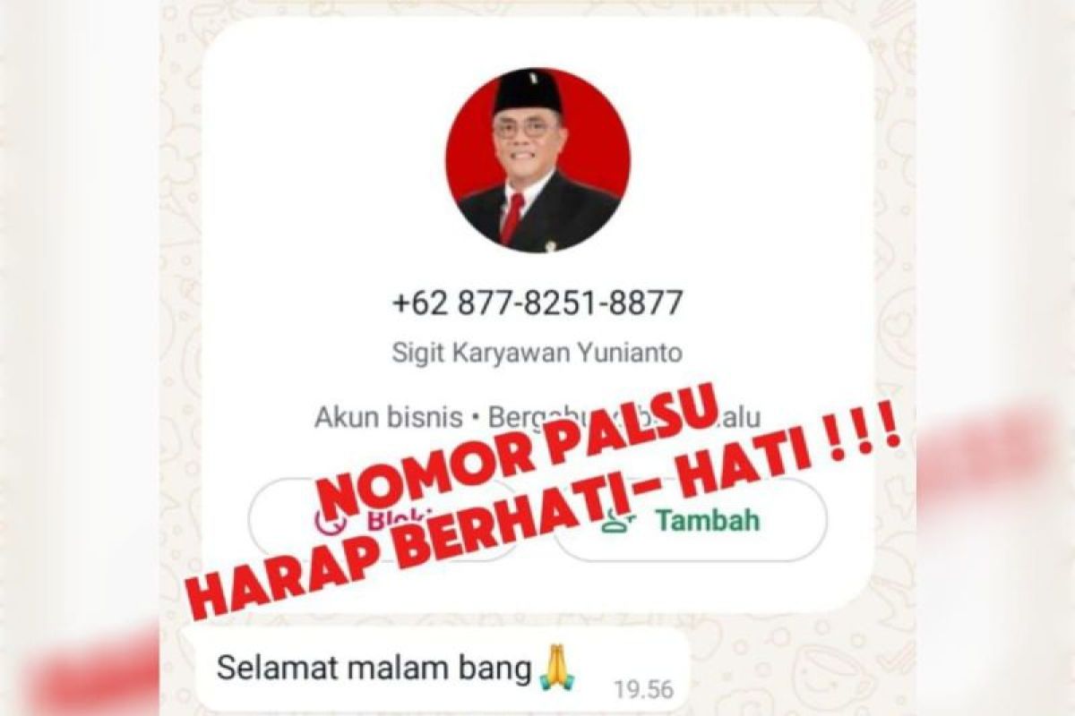 Warga Kalteng diminta waspadai nomor palsu mengatasnamakan Anggota DPR RI