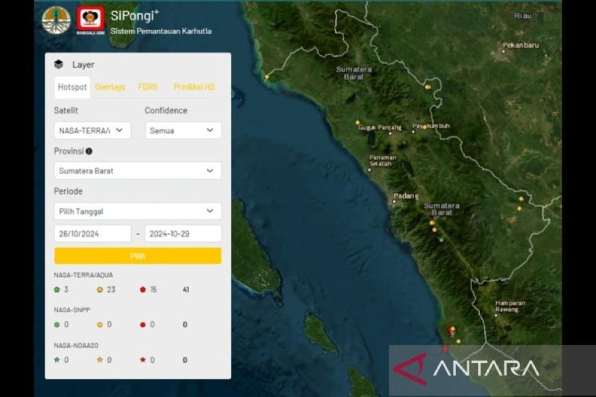 Stasiun GAW catat 27 sebaran titik panas di Sumatera Barat