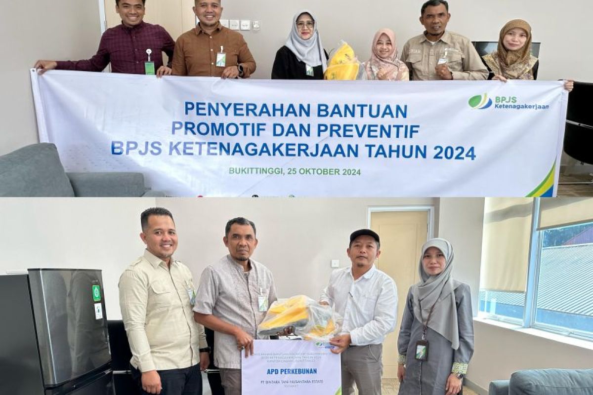 BPJS Ketenagakerjaan Bukittinggi serahkan 770 Paket APD kepada perusahaan perkebunan pada 2024