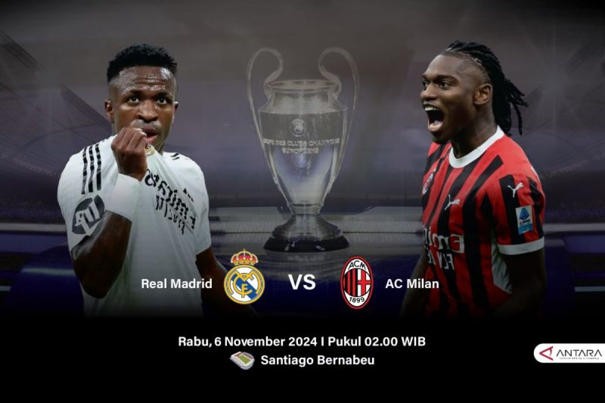 Prediksi Real Madrid vs AC Milan, skor, head to head dan susunan pemain