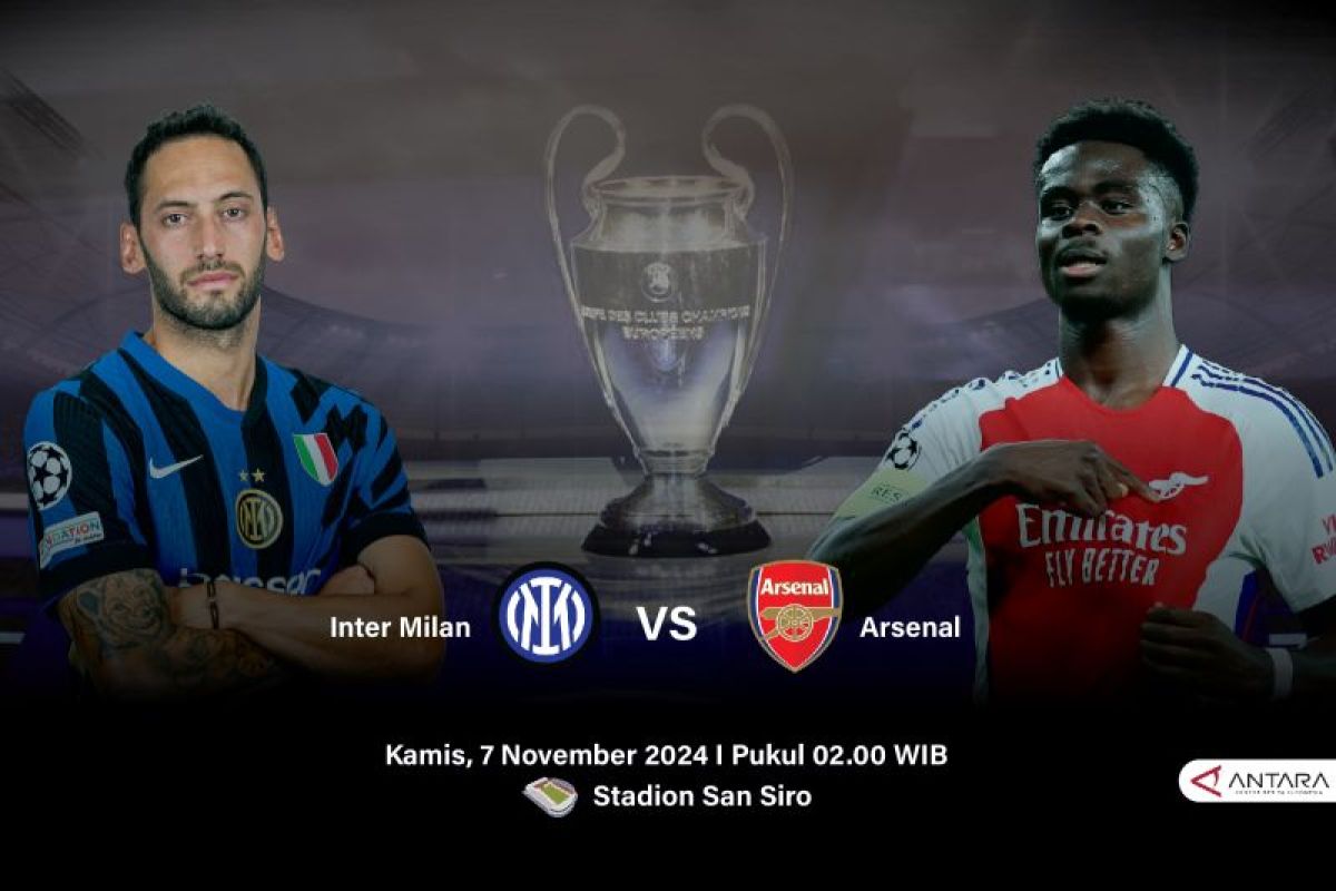 Prediksi Inter Milan vs Arsenal, skor, head to head dan susunan pemain