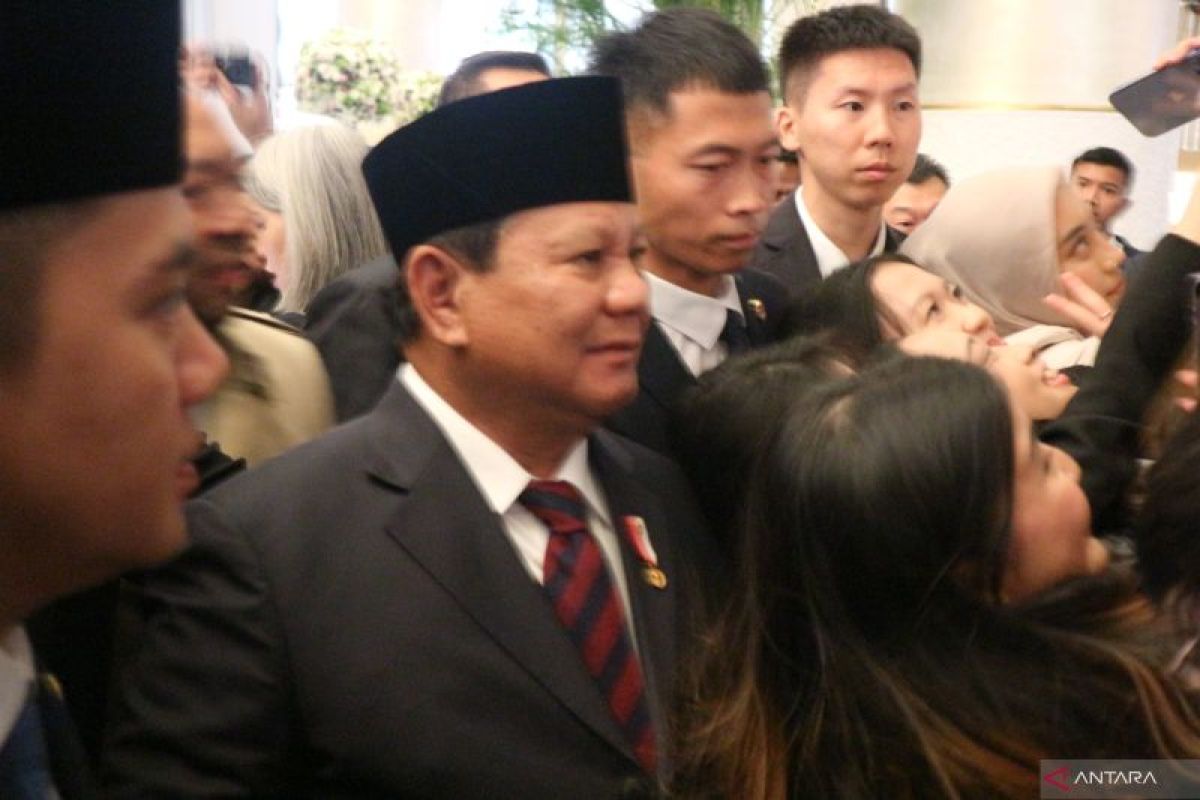 WNI sambut kedatangan Presiden Prabowo di Beijing