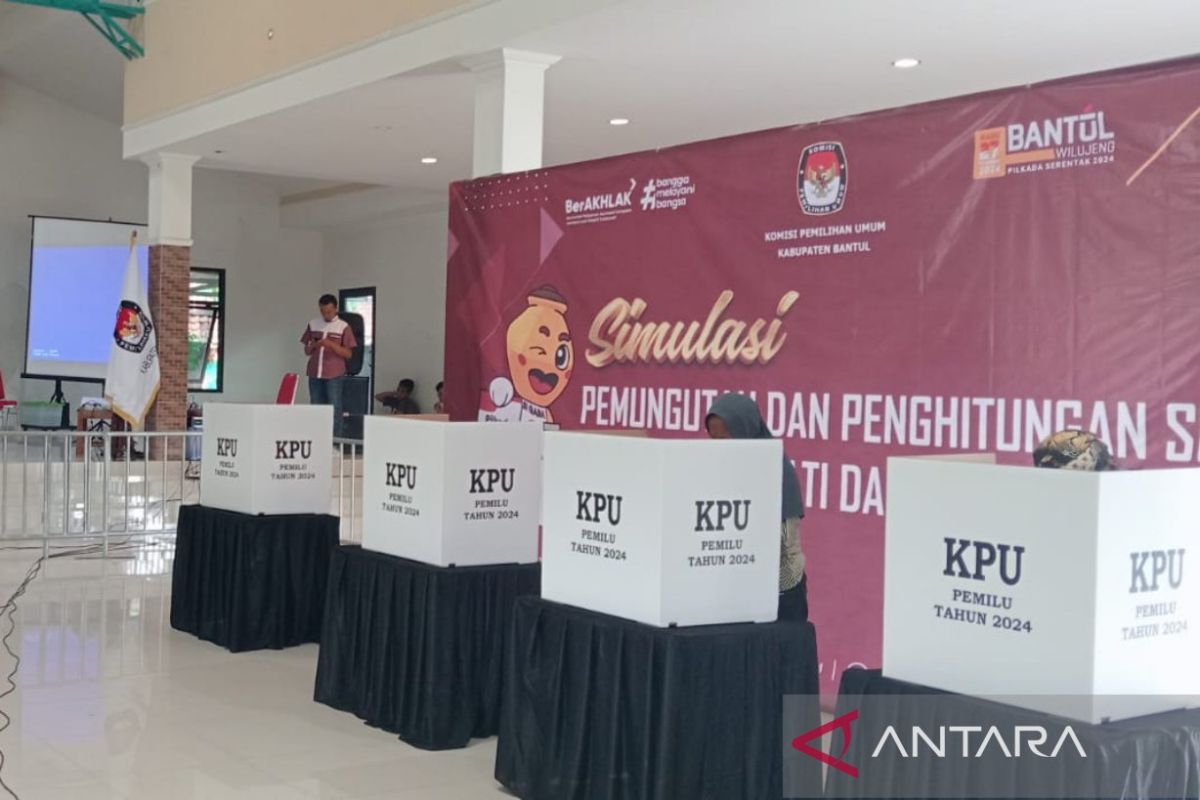 KPU Bantul gelar simulasi pemungutan dan penghitungan suara Pilkada 2024