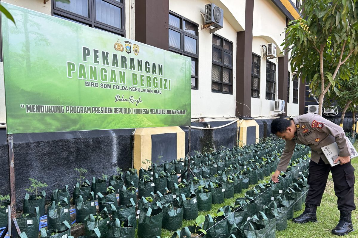 Polda Kepri tanam 500 bibit sayuran di perkarangan pangan bergizi