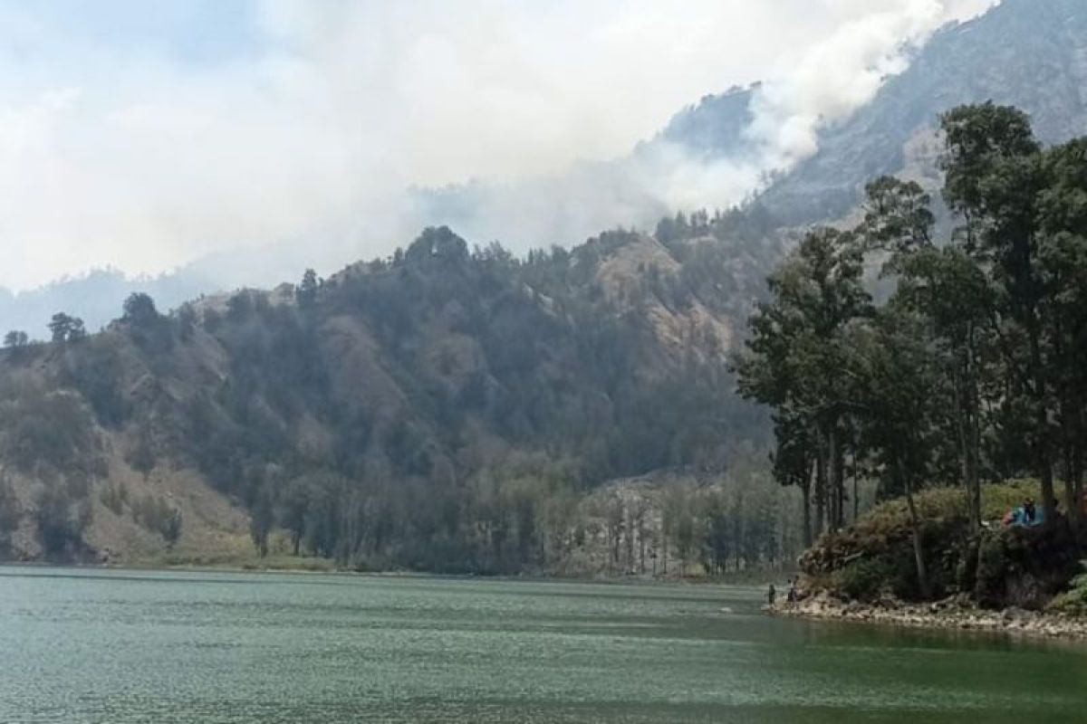 Kebakaran di jalur pendakian Gunung Rinjani telah padam