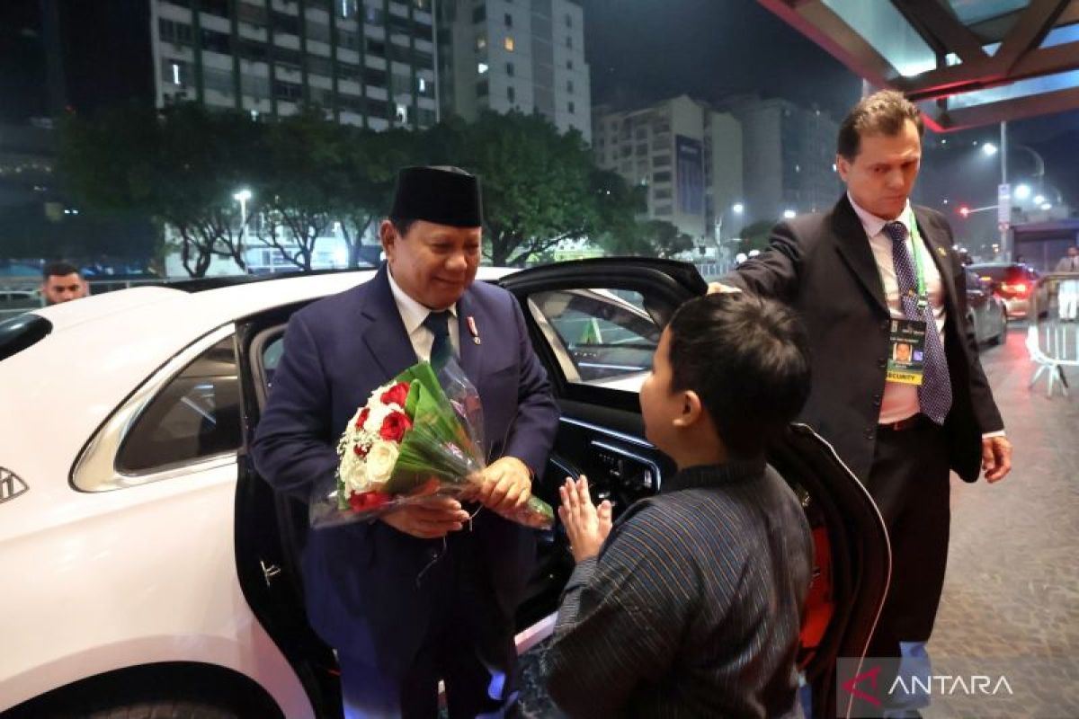 Puluhan WNI sambut Presiden Prabowo di Brasil