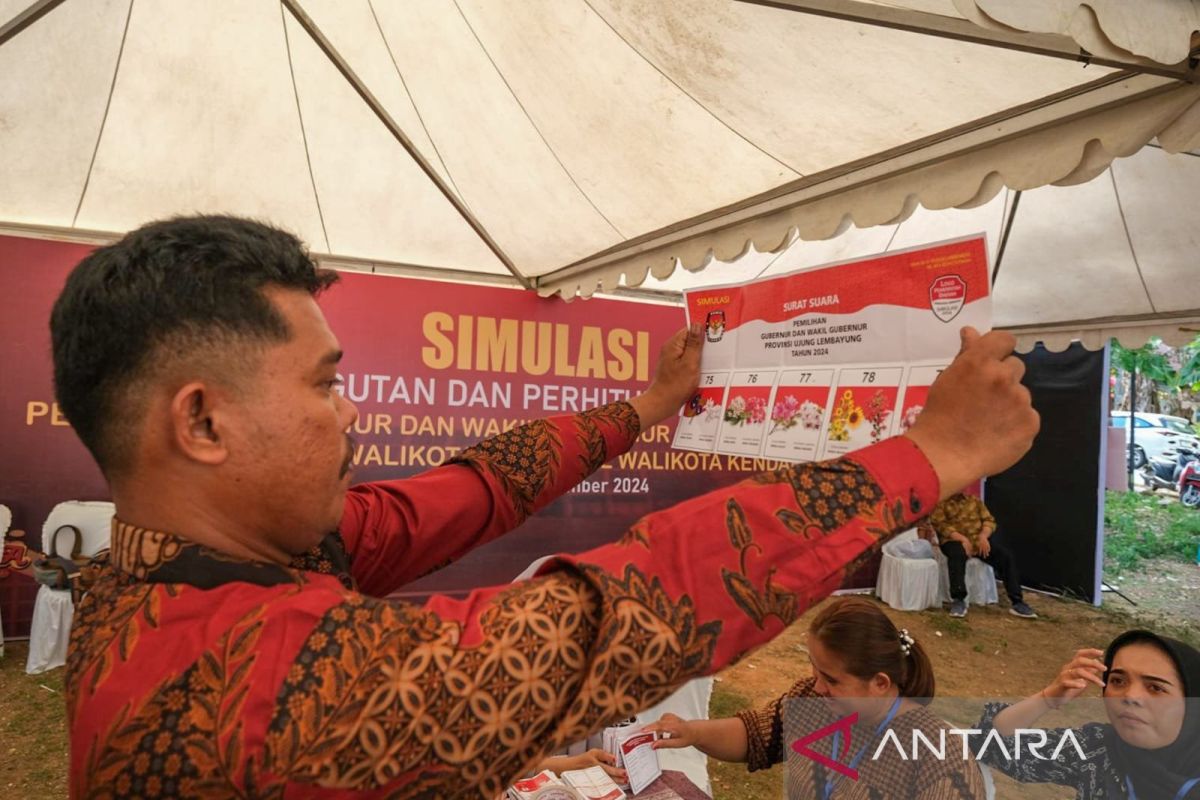 KPU Kendari gelar simulasi pemungutan dan perhitungan suara Pilkada 2024