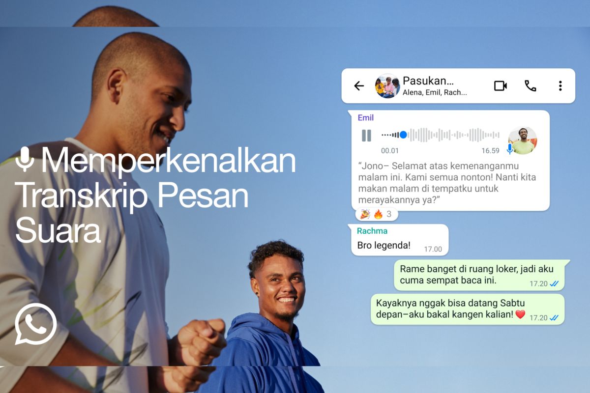 WhatsApp luncurkan fitur transkrip pesan suara secara global