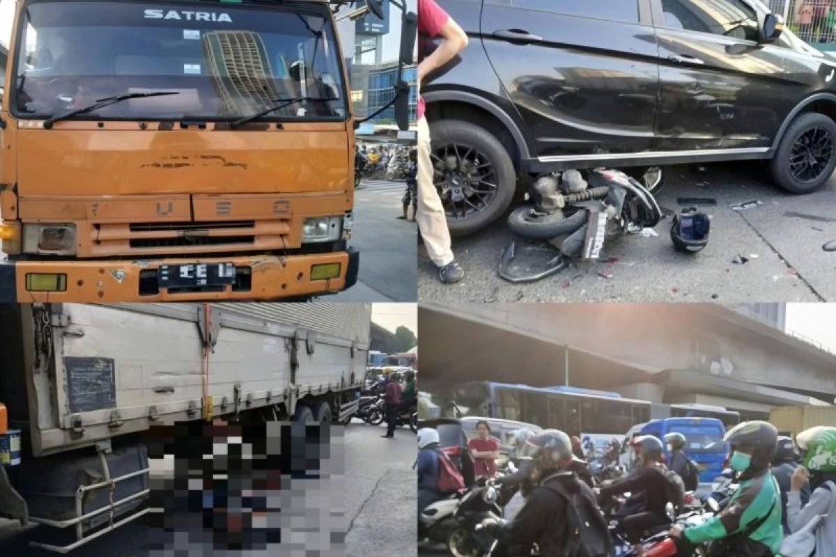 Satu orang tewas akibat truk hilang kendali di Slipi Jakarta Barat