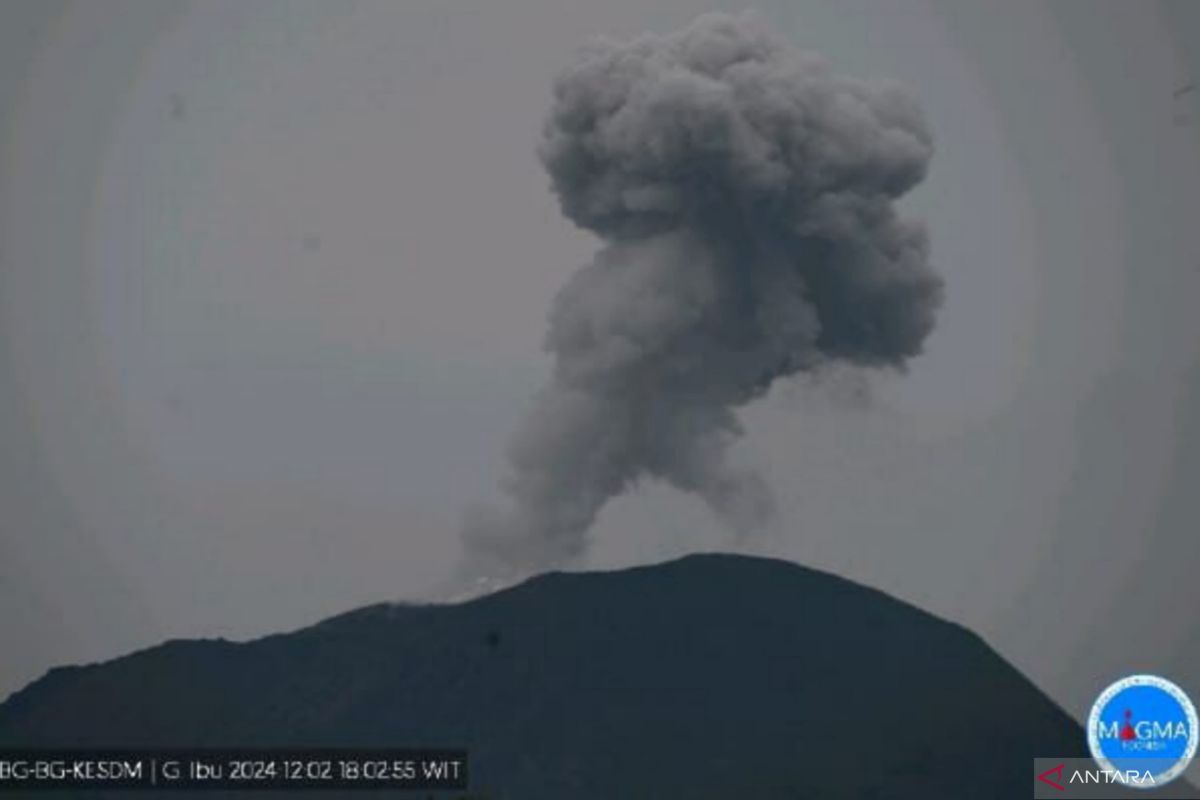 Gunung Ibu di Malut erupsi 2.577 kali