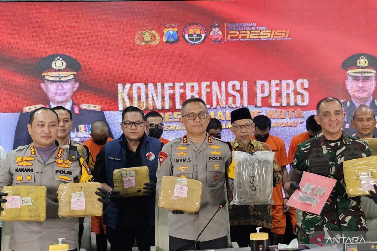 Polisi gagalkan peredaran ganja 166,58 kilogram di Malang