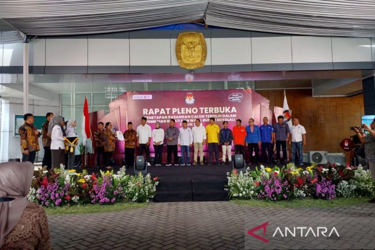 KPU Boyolali tetapkan Agus-Fajar pemenang Pilkada 2024