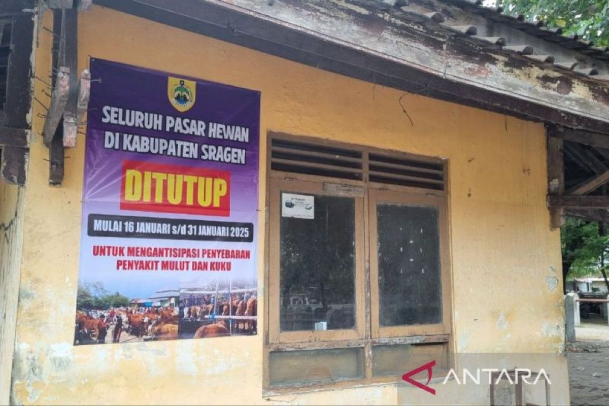 Pemkab Sragen  tutup pasar hewan untuk tekan kasus PMK