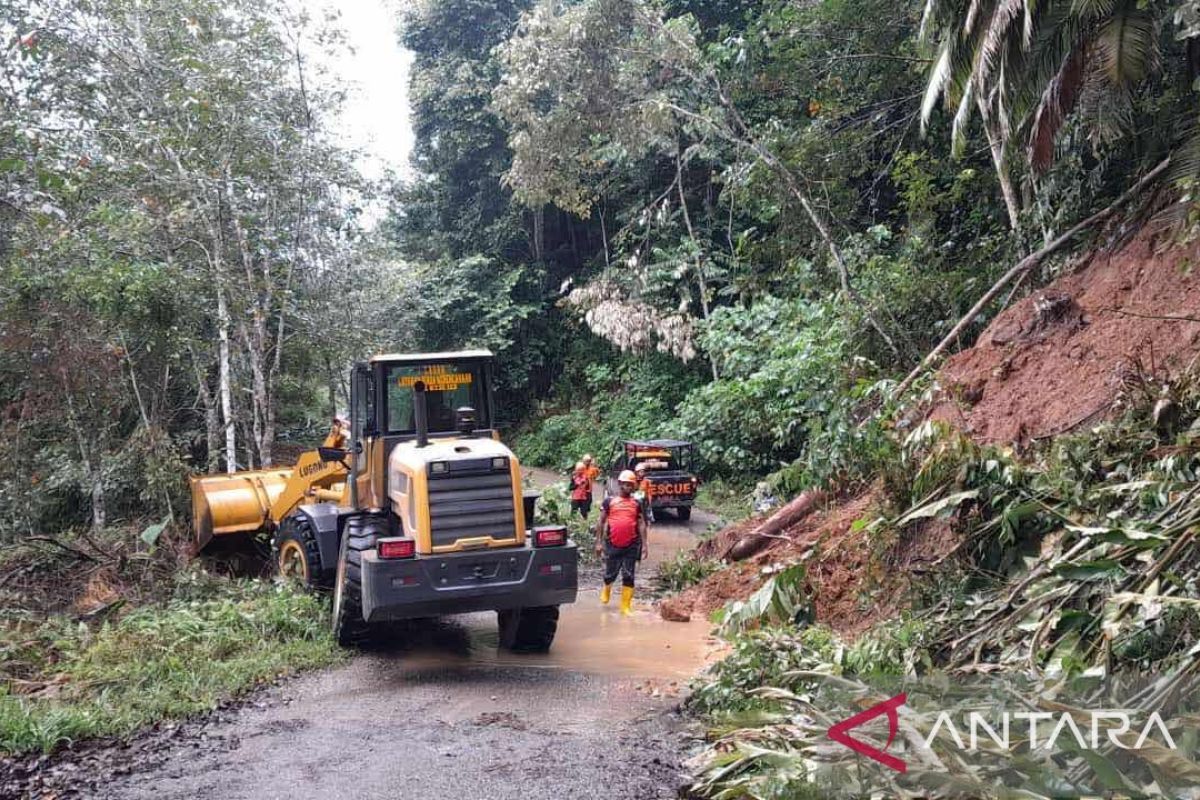 Jalan penghubung desa tertimbun longsor di Aceh Tamiang