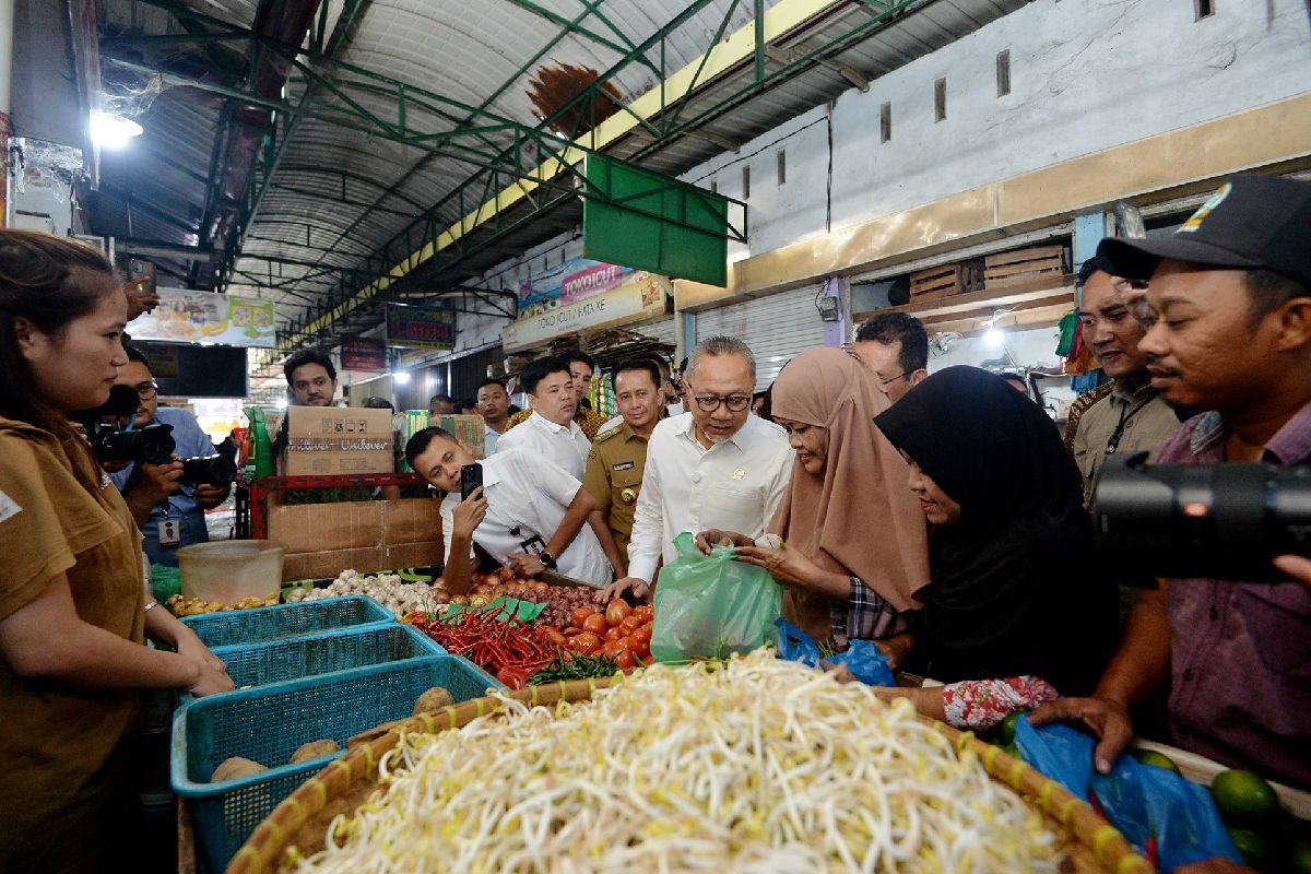 Pj Gubernur bersama Menko Pangan tinjau pasar pastikan harga stabil