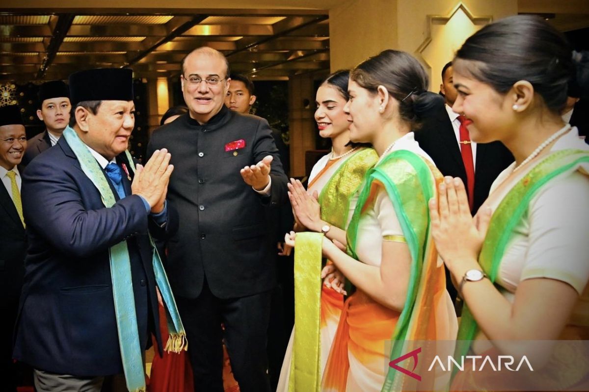 Mahasiswa-mahasiswa Indonesia sambut kedatangan Presiden di New Delhi