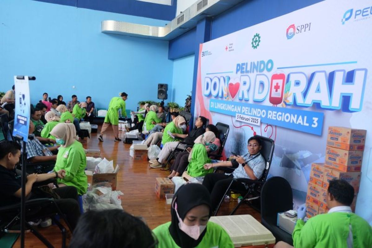 Peringati K3 Nasional, ratusan karyawan Pelindo Regional 3 donor darah