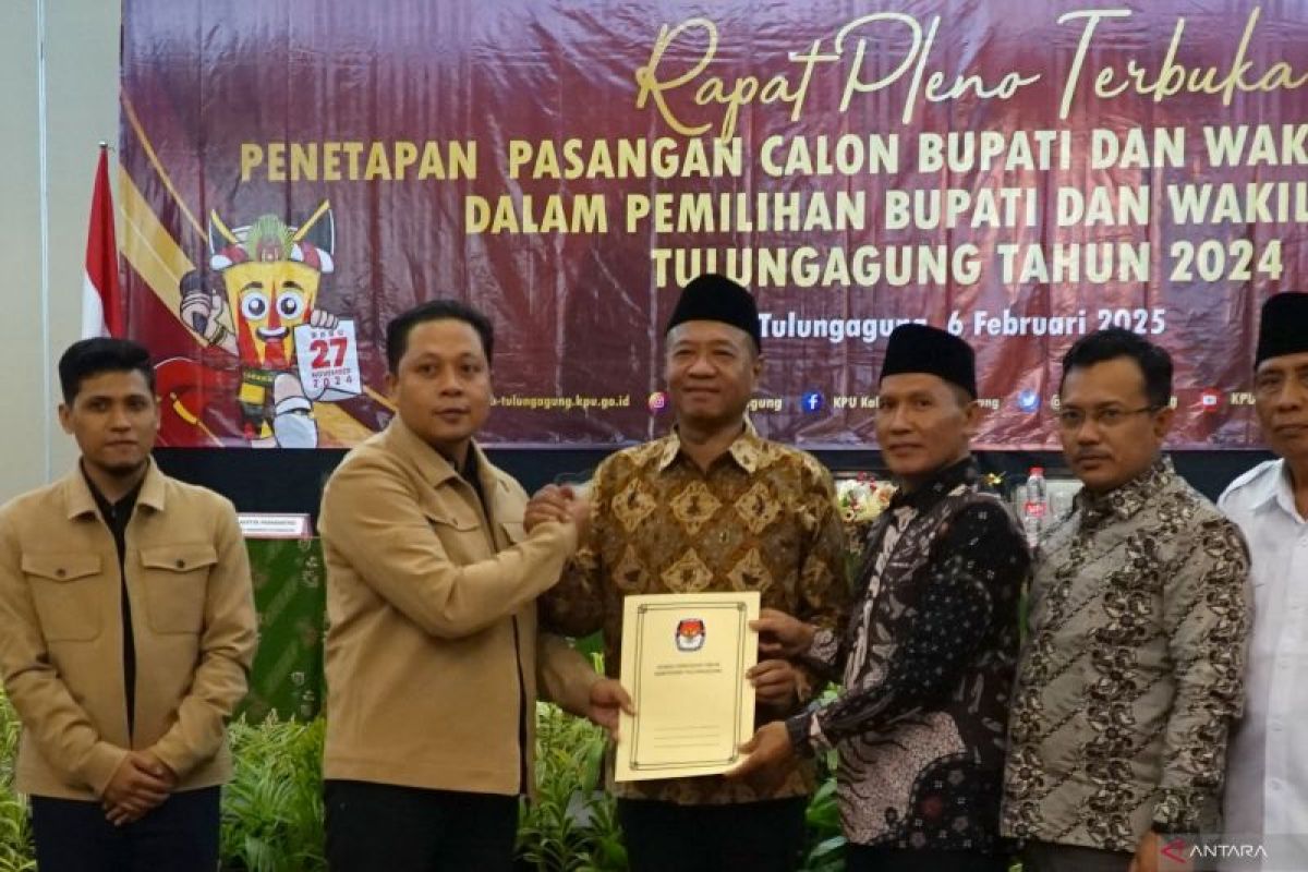 KPU Tulungagung tetapkan pasangan  bupati-wakil bupati terpilih