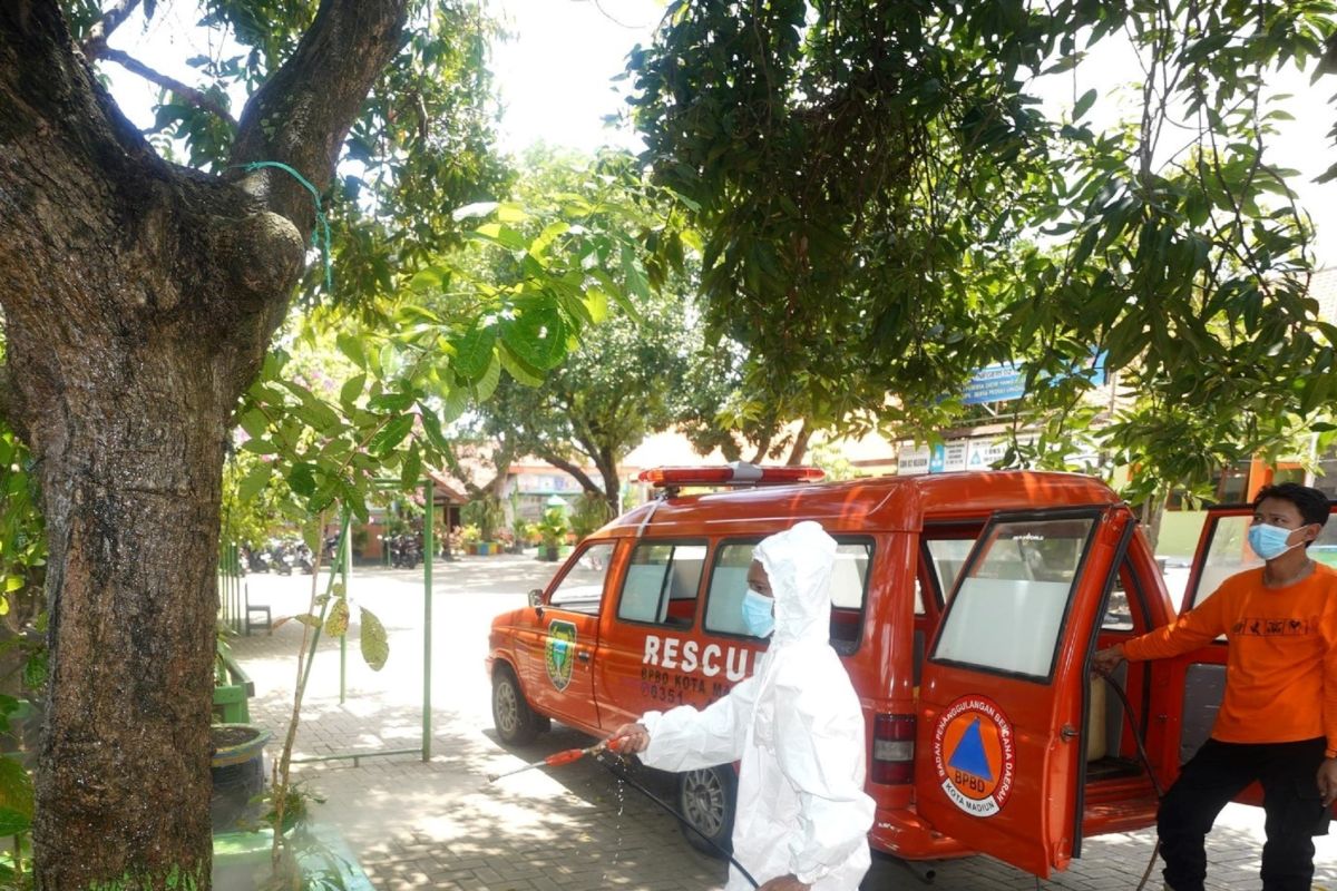 Ulat bulu serbu sekolah, BPBD Kota Madiun semprotkan insektisida