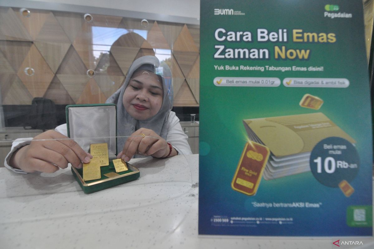 Emas di Pegadaian, Antam-Galeri24 stabil, UBS turun tipis hari ini