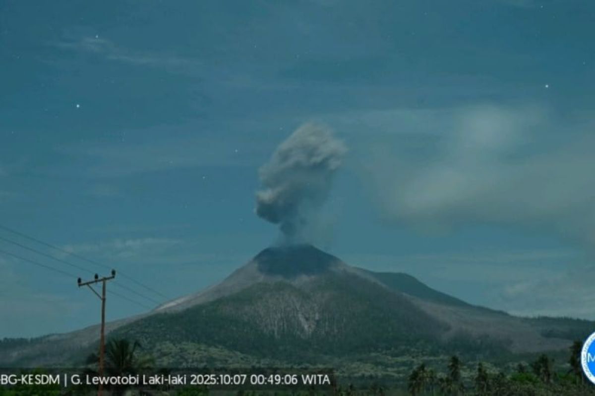 Gunung Lewotobi lontarkan abu setinggi 2000 meter pada Selasa dinihari