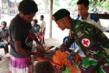 Yonif MR 411/PDW gelar pelayanan kesehatan dan posyandu di Merauke