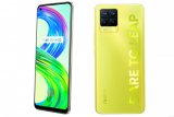 Realme 8 Pro warna lluminating Yellow bercahaya dalam gelap